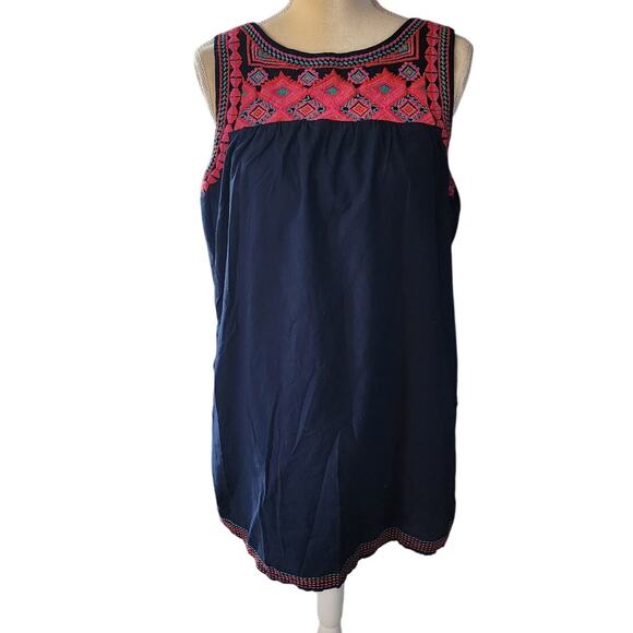 C & C California Women's Embroidered Sleeveless Tunic Large - Picture 1 of 7